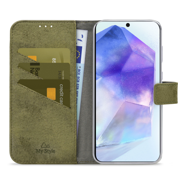 My Style Flex Wallet For Samsung Galaxy A55 5G Olive - Afbeelding 3