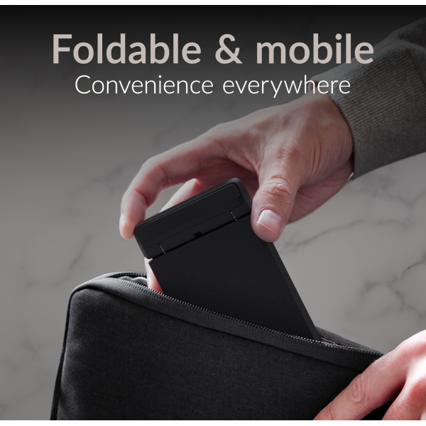 Mobilize Wireless Fast Charger Foldable 5W/7.5W/10W/15W Pu Leather Black - Afbeelding 3