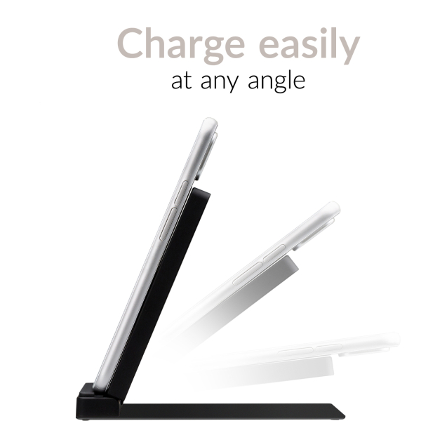 Mobilize Wireless Fast Charger Foldable 5W/7.5W/10W/15W Pu Leather Black - Afbeelding 4
