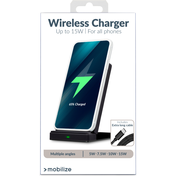 Mobilize Wireless Fast Charger Foldable 5W/7.5W/10W/15W Pu Leather Black - Afbeelding 8