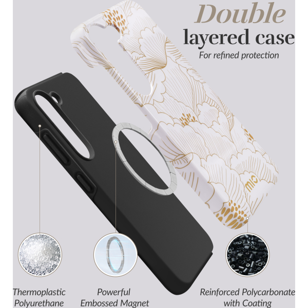 Mio By Mobilize Mio White Roses Magsafe Compatible For Samsung S24+ 5G - Afbeelding 6