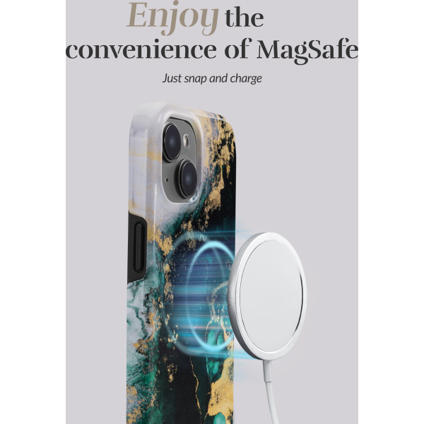 Mio By Mobilize Mio Green Marble Magsafe Compatible For Iphone 15 Pro - Afbeelding 3