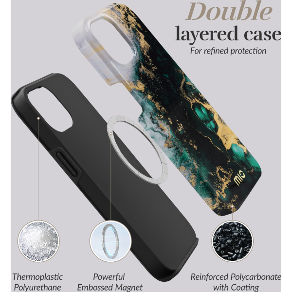Mio By Mobilize Mio Green Marble Magsafe Compatible For Iphone 14 Pro - Afbeelding 6