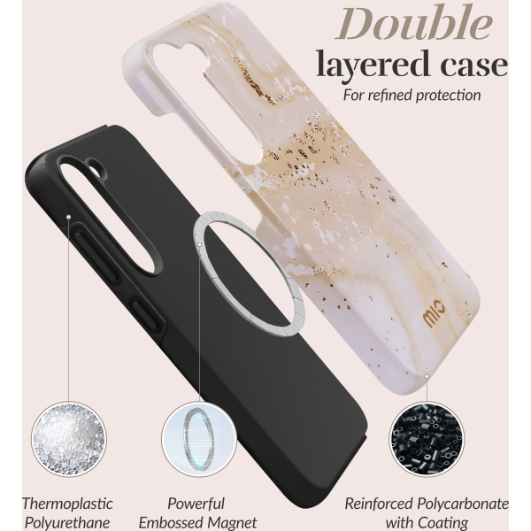 Mio By Mobilize Mio Gold Marble Magsafe Compatible For Samsung A55 5G - Afbeelding 6