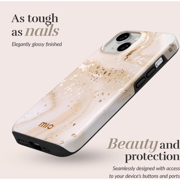 Mio By Mobilize Mio Gold Marble Magsafe Compatible For Iphone 14 Pro - Afbeelding 2