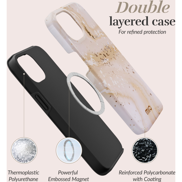 Mio By Mobilize Mio Gold Marble Magsafe Compatible For Iphone 14 Pro - Afbeelding 6