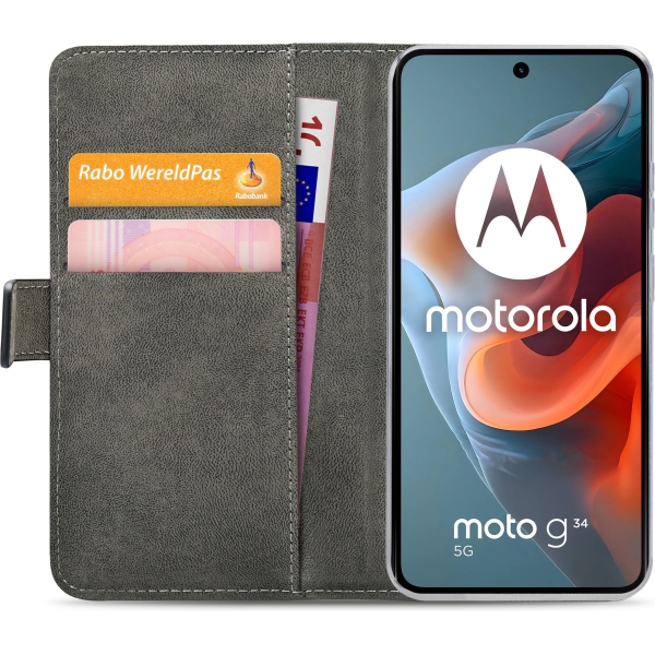 Mobilize Classic Gelly Wallet Book Case Motorola Moto G34 Black - Afbeelding 4