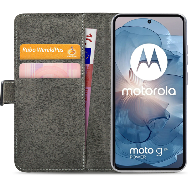 Mobilize Classic Gelly Wallet Book Case Motorola Moto G24 Power Black - Afbeelding 4