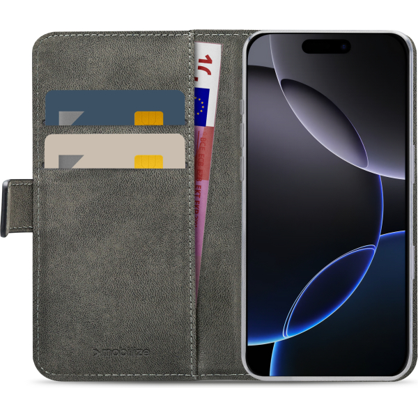 Mobilize Classic Gelly Wallet Book Case Apple Iphone 16 Pro Black - Afbeelding 4
