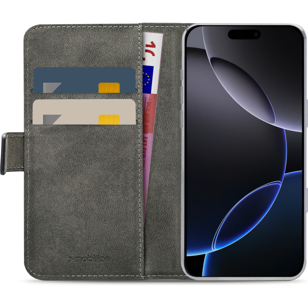 Mobilize Classic Gelly Wallet Book Case Apple Iphone 16 Pro Max Black - Afbeelding 4