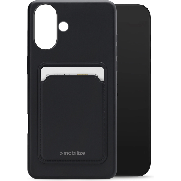 Mobilize Rubber Gelly Card Case Apple Iphone 16 Matt Black
