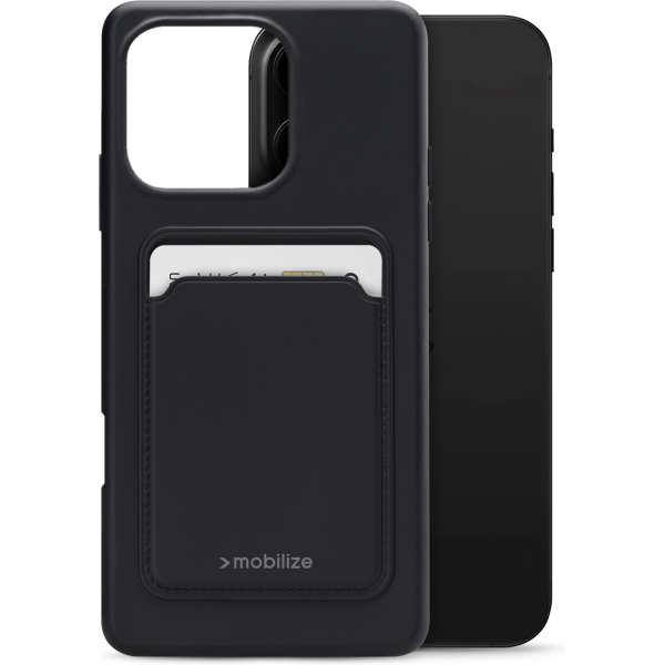 Mobilize Rubber Gelly Card Case Apple Iphone 16 Pro Max Matt Black