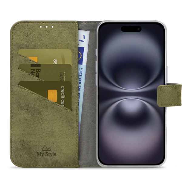 My Style Flex Wallet For Apple Iphone 16 Plus Olive - Afbeelding 3