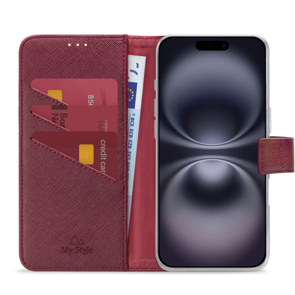 My Style Flex Wallet For Apple Iphone 16 Plus Bordeaux - Afbeelding 3