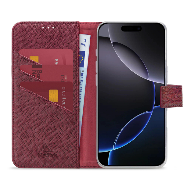 My Style Flex Wallet For Apple Iphone 16 Pro Max Bordeaux - Afbeelding 3