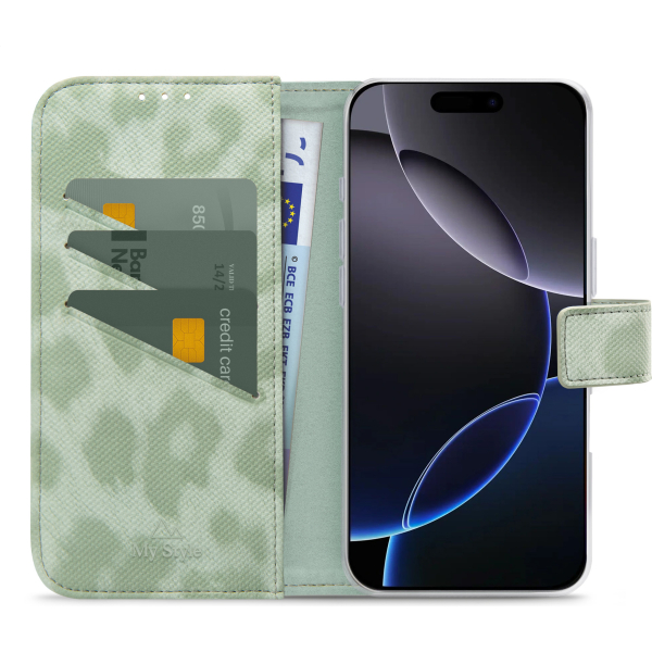 My Style Flex Wallet For Apple Iphone 16 Pro Green Leopard - Afbeelding 3