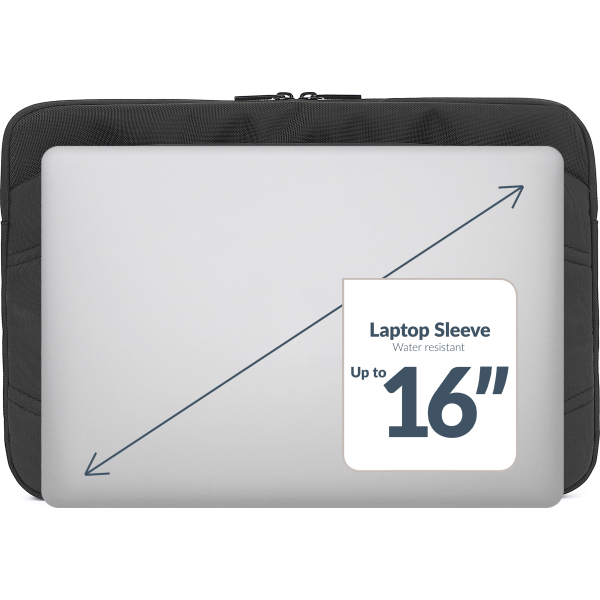 Mobilize Waterresistant Laptop Sleeve Up To 16Inch Black - Afbeelding 2
