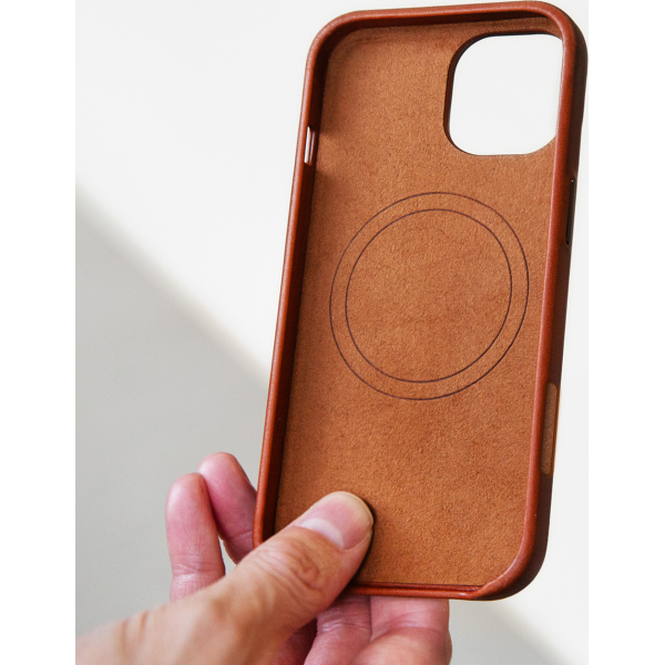 Mobilize Magsafe Compatible Premium Leather Case Apple Iphone 16 Pro Max Burned Cognac - Afbeelding 8