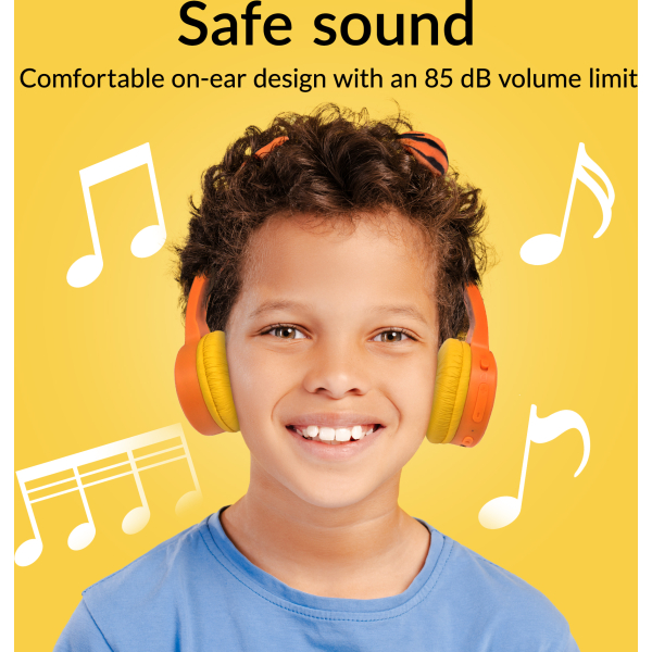 Mobilize Wireless/Wired Over Ear Kids Headphone 85Db Tiger - Afbeelding 6