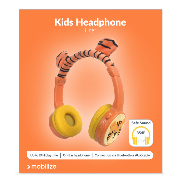 Mobilize Wireless/Wired Over Ear Kids Headphone 85Db Tiger - Afbeelding 9