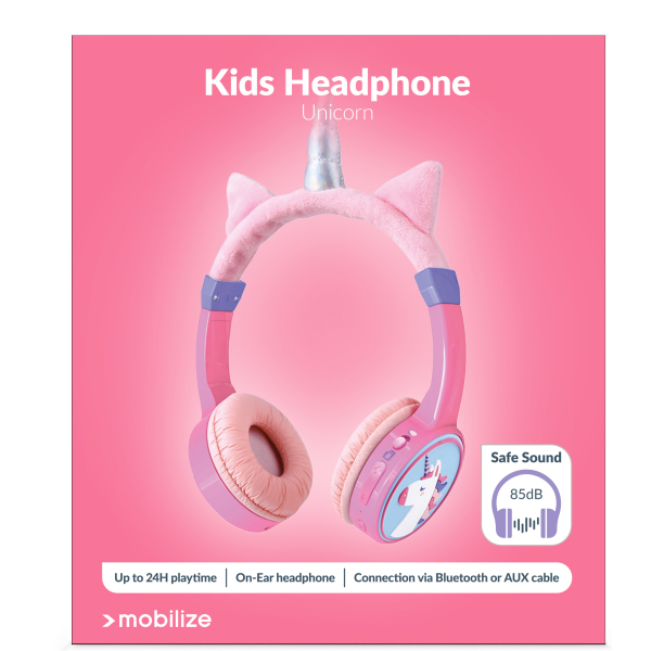 Mobilize Wireless/Wired Over Ear Kids Headphone 85Db Unicorn - Afbeelding 9