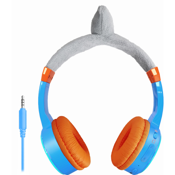 Mobilize Wireless/Wired Over Ear Kids Headphone 85Db Shark - Afbeelding 2