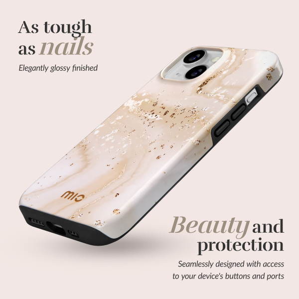 Mio By Mobilize Mio Gold Marble Magsafe Compatible For Iphone 16 Pro - Afbeelding 2