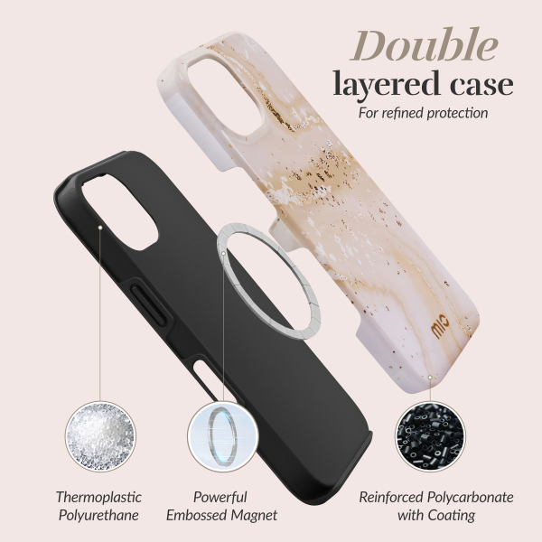 Mio By Mobilize Mio Gold Marble Magsafe Compatible For Iphone 16 Pro - Afbeelding 6