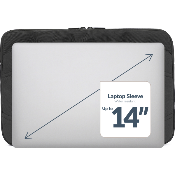 Mobilize Waterresistant Laptop Sleeve Up To 14Inch Black - Afbeelding 2