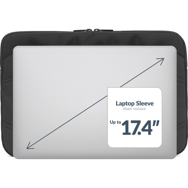 Mobilize Waterresistant Laptop Sleeve Up To 17.4Inch Black - Afbeelding 2