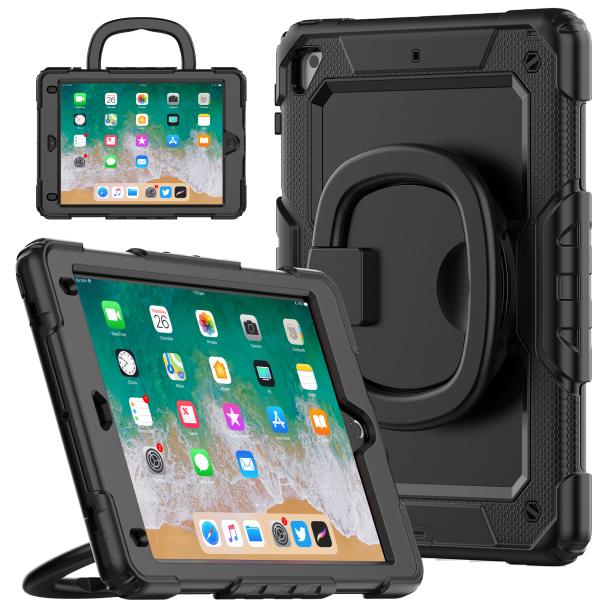 Mobilize Rotating Defender Case Stand Function For Apple Ipad 9.7 (17/18)/Air/Air 2/Pro 9.7 Black - Afbeelding 3