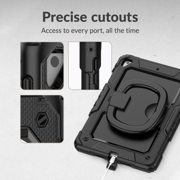 Mobilize Rotating Defender Case Stand Function For Apple Ipad 10.9 (2022)/Ipad 11 (2025) Black - Afbeelding 5