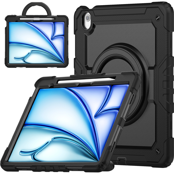 Mobilize Rotating Defender Case Stand Function For Apple Ipad Air 13 (2024/2025) Black - Afbeelding 3