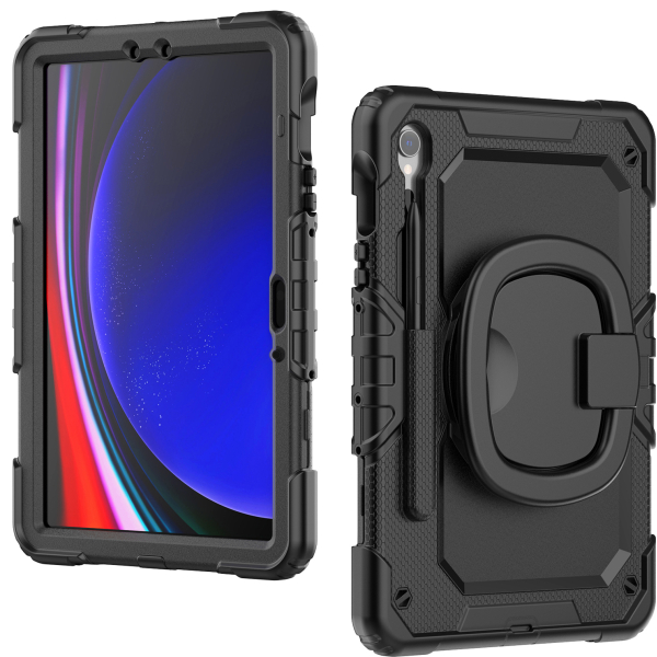 Mobilize Rotating Defender Case Stand Function For Samsung Galaxy Tab S9 11/S9 Fe 10.9 Black