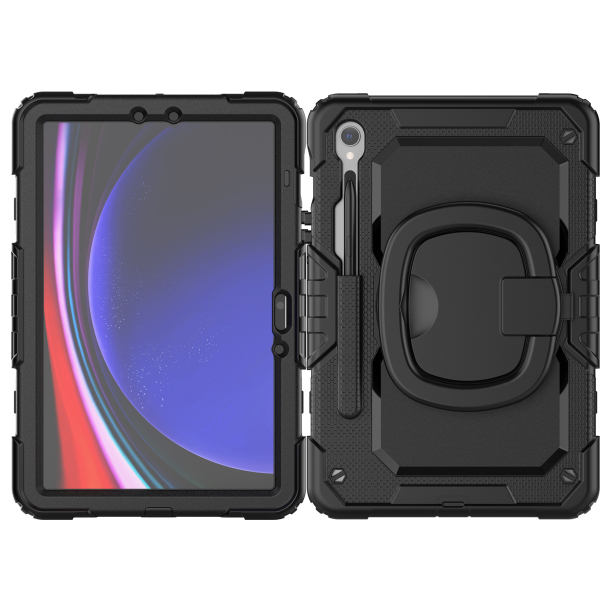 Mobilize Rotating Defender Case Stand Function For Samsung Galaxy Tab S9 11/S9 Fe 10.9 Black - Afbeelding 2