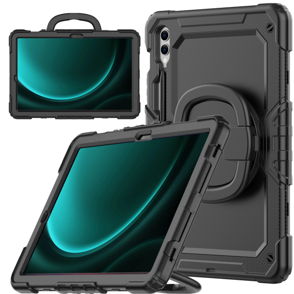 Mobilize Rotating Defender Case Stand Function For Samsung Galaxy Tab S9+/S9 Fe+/S10+ 12.4 Black - Afbeelding 3