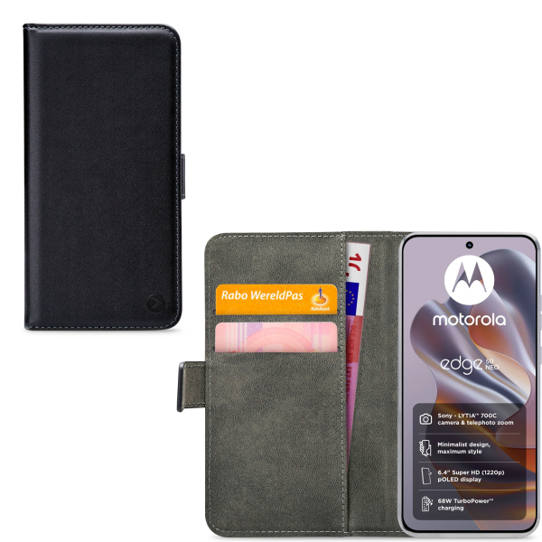 Mobilize Classic Gelly Wallet Book Case Motorola Edge 50 Neo Black