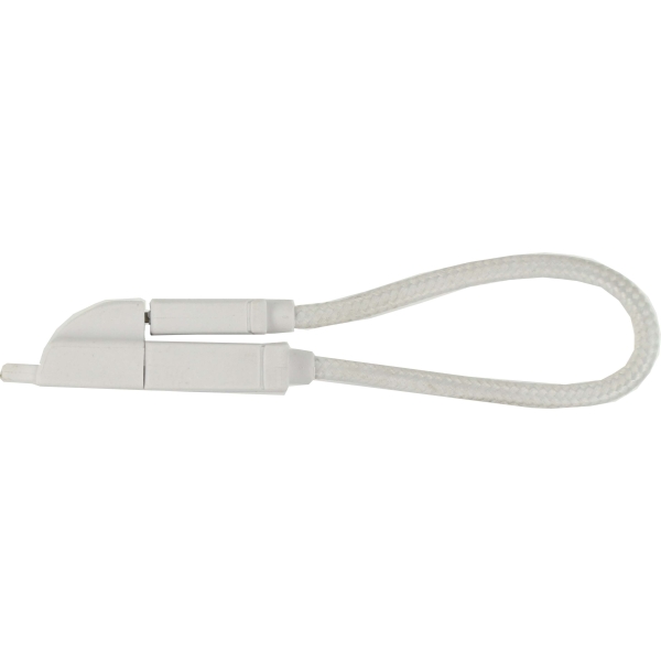 Keymate Charge/Sync Keychain Cable Nylon Braided Lightning White - Afbeelding 3