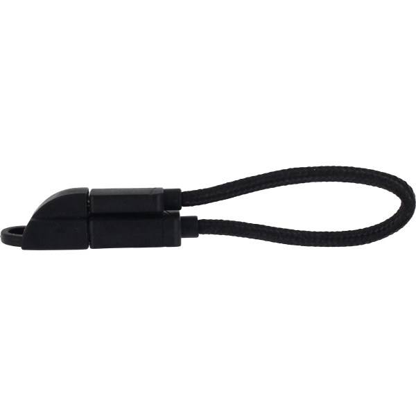 Keymate Charge/Sync Keychain Cable Nylon Braided Micro Usb Black - Afbeelding 3