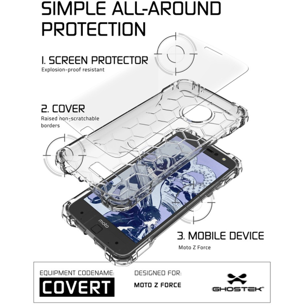 Ghostek Covert Protective Case Motorola Moto Z Clear - Afbeelding 3