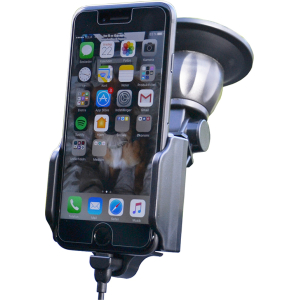 Kram 64405 Kram Fix2Car Adjustable Active Holder Window Incl. 2.1A Apple Lightning Car Charger 58-95Mm