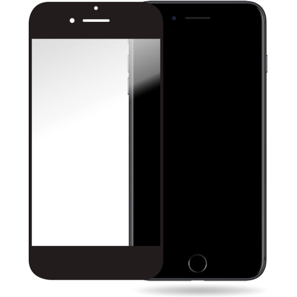 Mobilize Glass Screen Protector - Black Frame - Apple Iphone 6 Plus/6S Plus/7 Plus/8 Plus