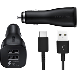 Samsung Ep-Ln920Cbegww Samsung Adaptive Fast Charging Dual Usb Car Charger Usb-C Black Bulk