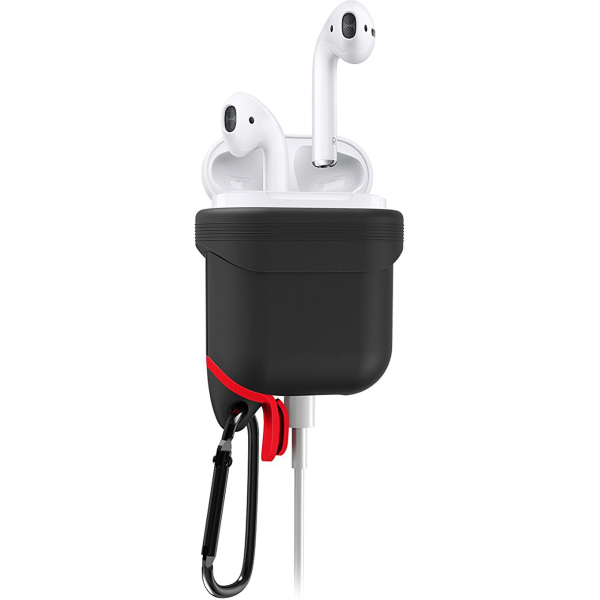 Xccess Shockproof Silicone Case With Hook For Apple Airpods Black - Afbeelding 2
