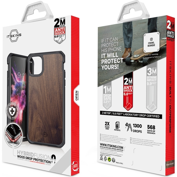 Itskins Level 2 Hybridfusion For Apple Iphone 11 Pro Max Dark Wood - Afbeelding 10