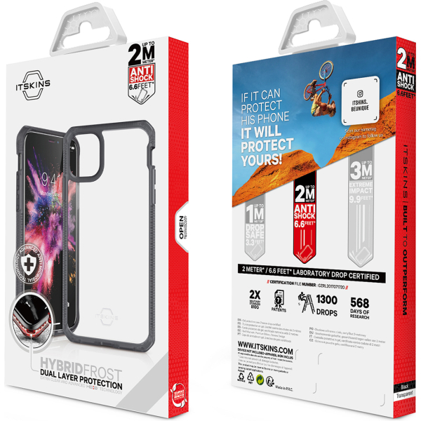 Itskins Level 2 Hybridfrost For Apple Iphone 11/Xr Transparent Black - Afbeelding 10