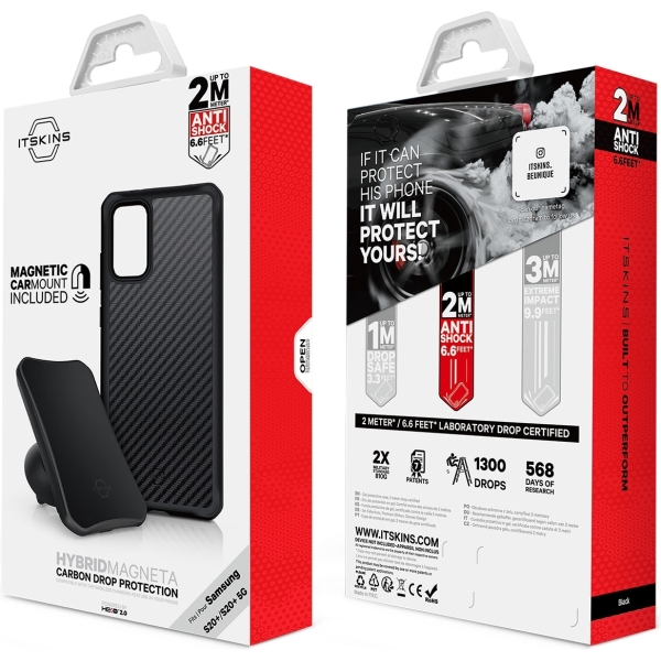 Itskins Level 2 Hybridfusion For Samsung Galaxy S20 Ultra/S20 Ultra 5G Carbon - Afbeelding 8