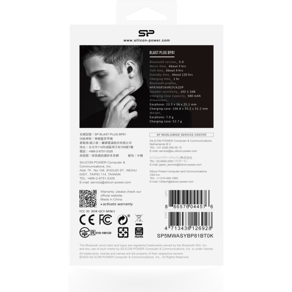 Silicon Power Bp81 Silicon Power Tws Bluetooth Stereo Earbuds Black - Afbeelding 5