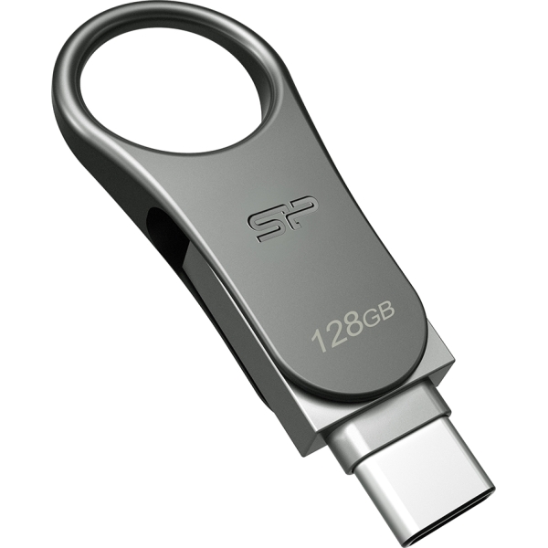 Silicon Power C80 Dual Usb Pendrive Mobile 128Gb Usb-C Grey - Afbeelding 2