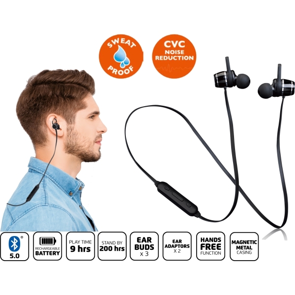 Lenco Epb-030 Lenco Sweatproof Bluetooth Stereo Headset Black - Afbeelding 6